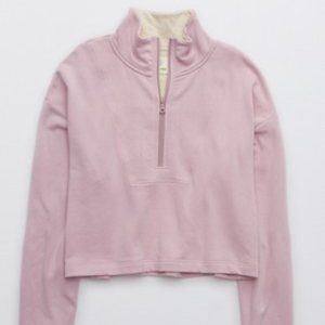 Offline by Aerie Lilac half-zip pullover fleece sweatshirt with collar
